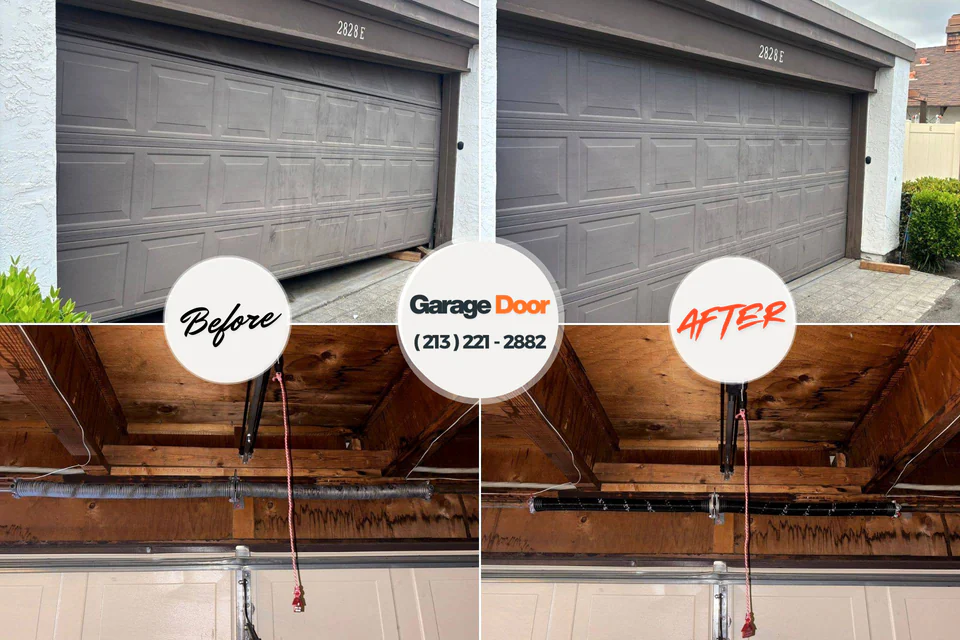 Before and after: garage door repair Guntersville, AL